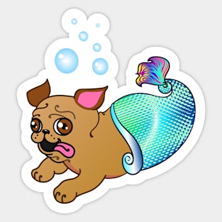 Mer pug Sticker